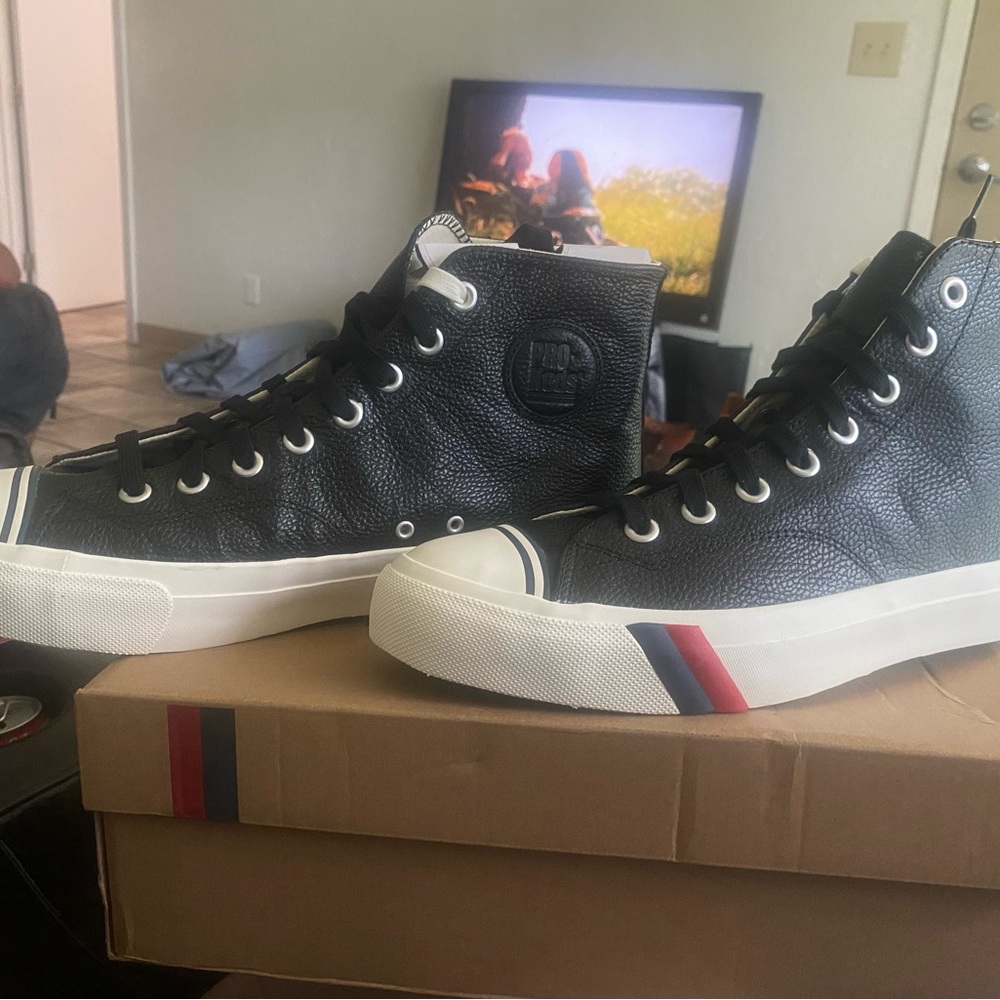 Classic Black and White High-Top Sneakers